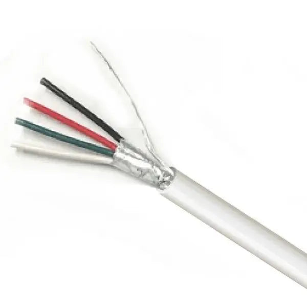 1000 ft. Stranded Shielded Riser Sound and Security Cable - 18AWG/4C - CMP/CL2P Fire Rated - White